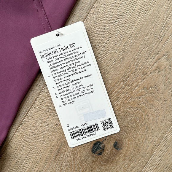 instill pant 25" vintage plum size 2 lululemon nwt - Picture 3 of 14
